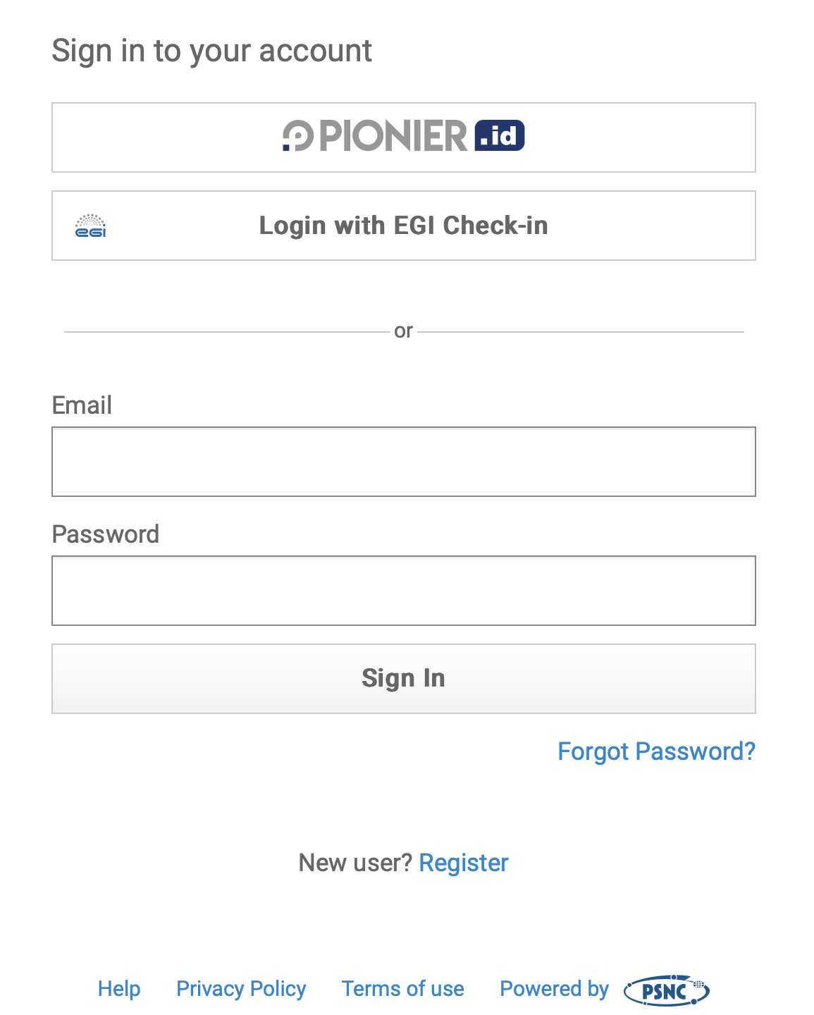 login with EGI check-in