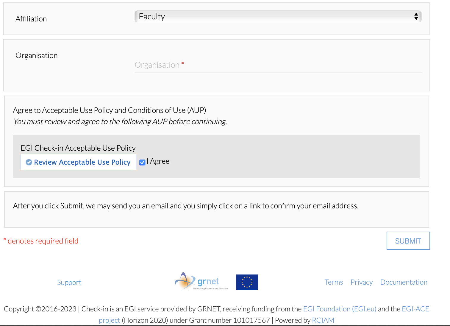 click on policy to review and then accept rohub policy