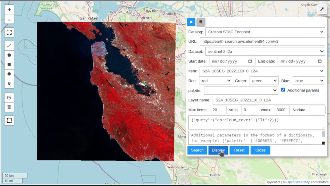 Video of STAC visualization in leaflet