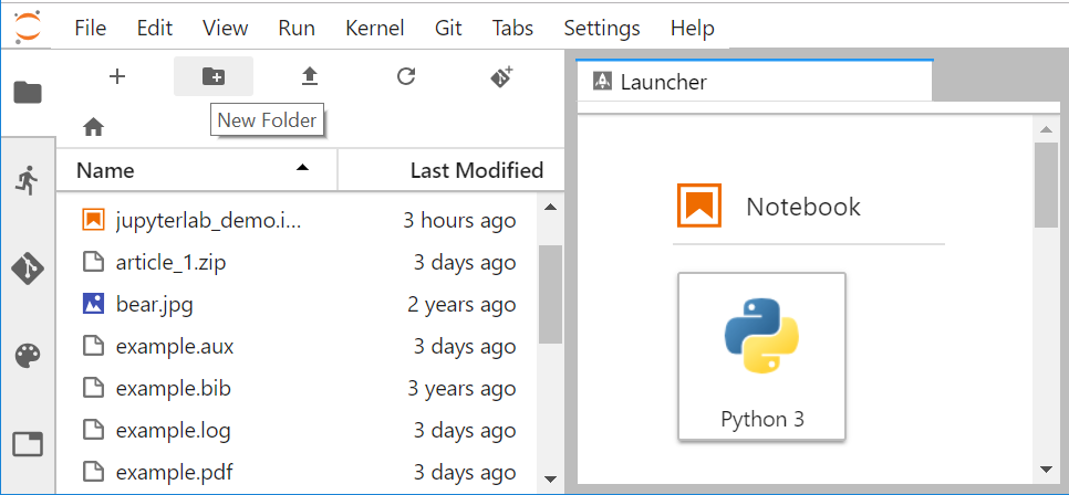 jupyterlab folder