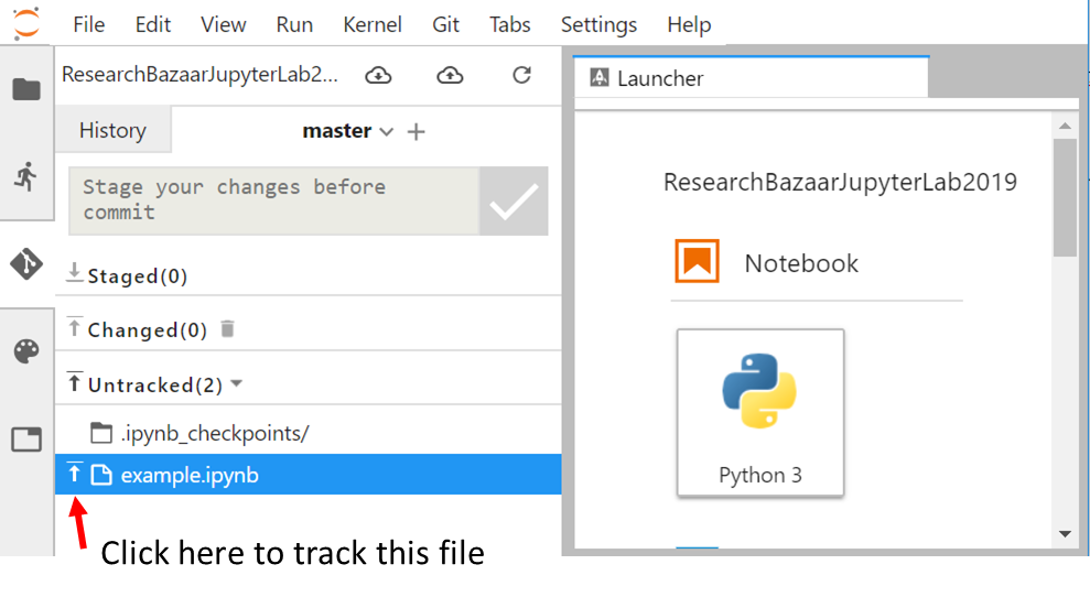 jupyterlab git track