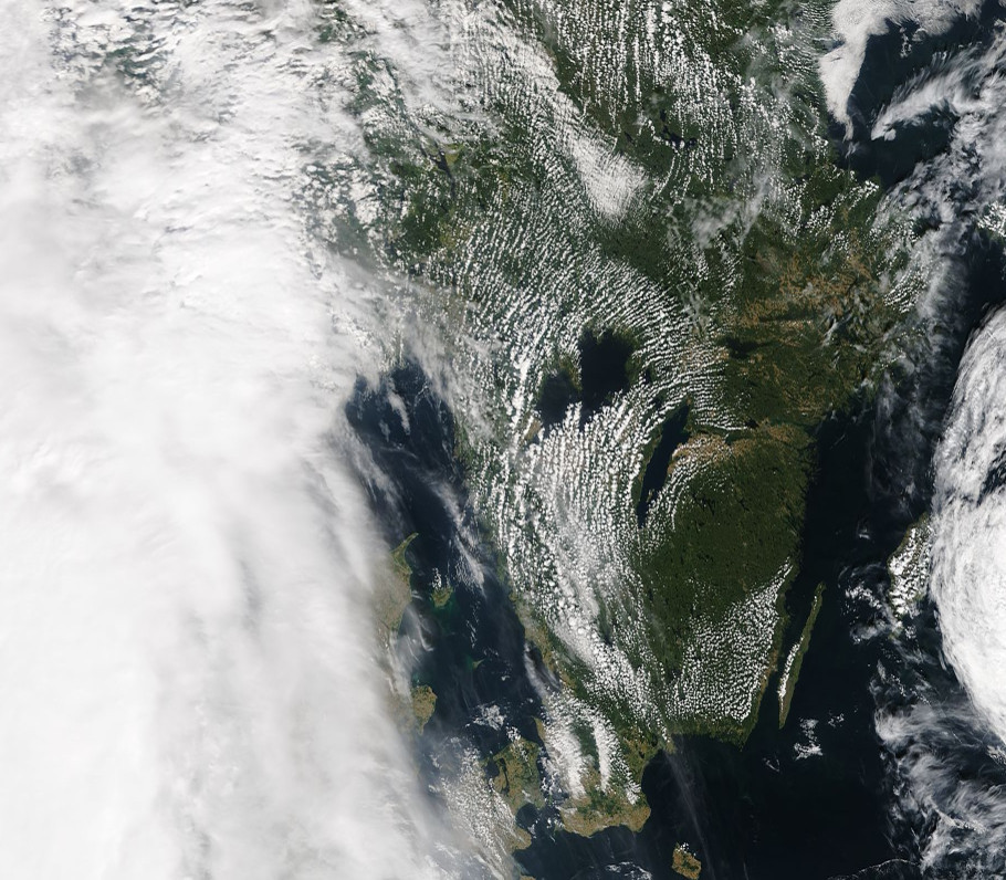 MODIS Aqua 1km over Southern Norway and Sweden